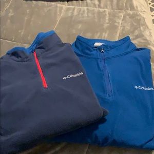 Two Columbia Quarter Zip Fleece Sweaters XXL